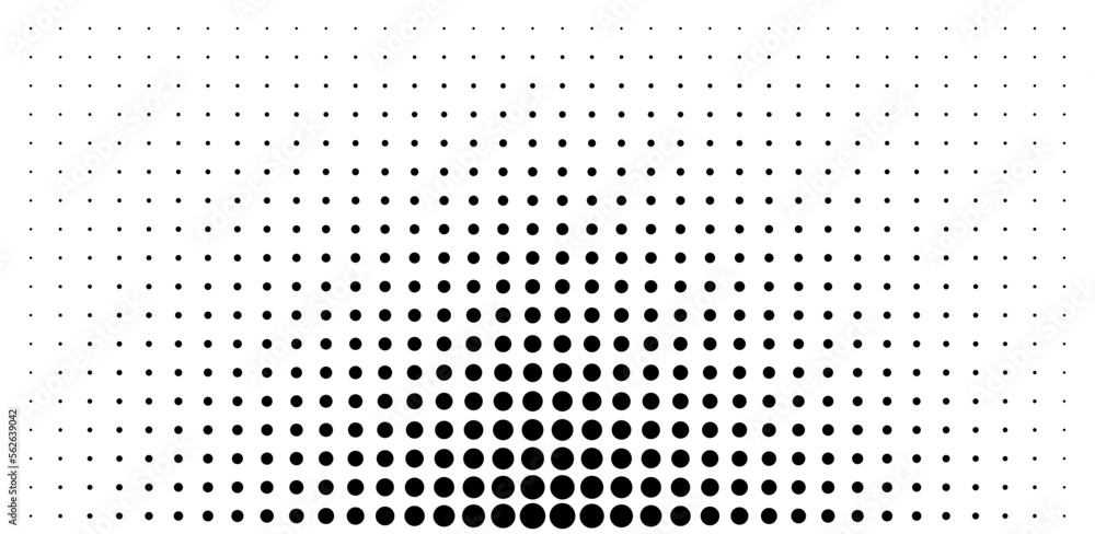 Poster dotted gradient halftone background. horizontal dotted pattern in pop art style. abstract modern sty