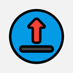 Upload icon in filled line style about essentials, use for website mobile app presentation