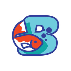 Alphabet B Fish Logo