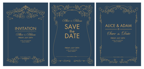Invitation save the date, wedding ceremony vector