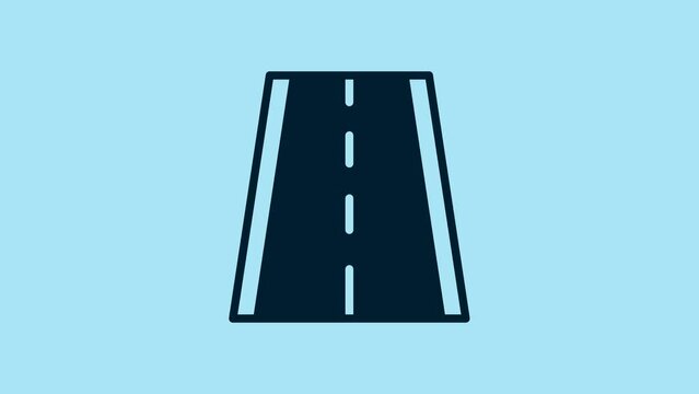 Blue Special bicycle ride on the bicycle lane icon isolated on blue background. 4K Video motion graphic animation