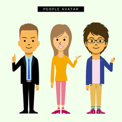 Business person with a positive expression avatar icon illustration material
