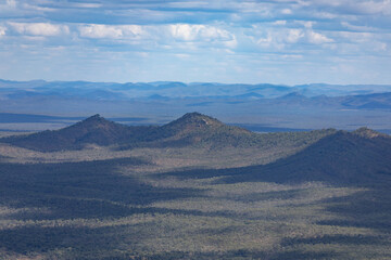 Aerial view of central Queensland tablelands.