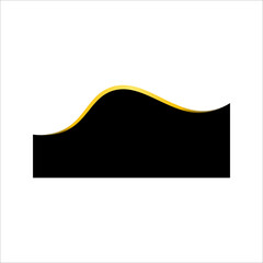 Black Flat Curve With Gold