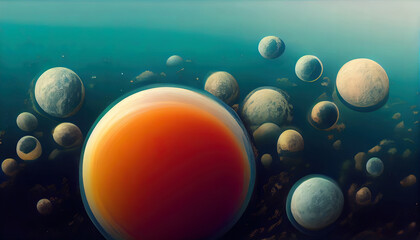 Abstract image of a planet with water