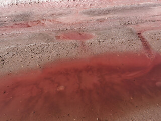 Surface of the beautiful Maharloo (Pink) Lake near Shiraz in Iran