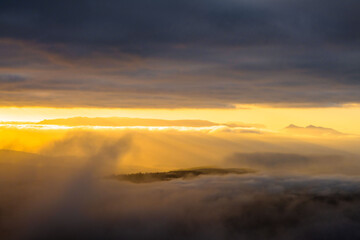 Early morning sun hitting the hills
