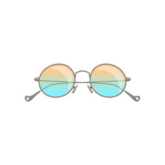 Round sunglasses on white background. Trendy female summer clothes flat vector illustration. Fashion, vacation concept