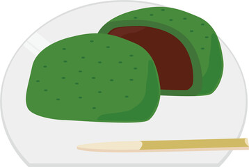 よもぎ餅・草餅イラスト