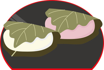 かしわ餅イラスト