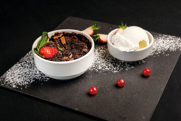 delicious appetizing dessert beautifully decorated