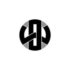 Letter WO circle logo design vector