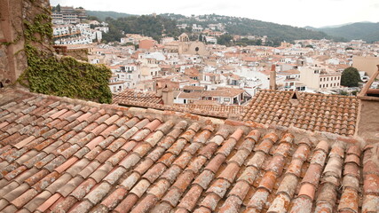 Small and cozy Spanish town. View from the roof