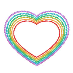 bead heart frame colorful