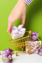 Concept of spring shopping and season sale