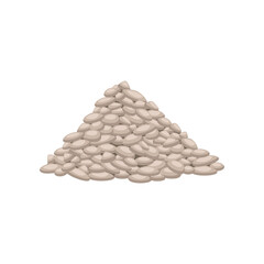 Heap of masonry isolated on white background. Building material pile cartoon illustration. Construction material concept