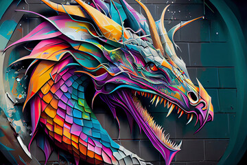 colorful dragon. Generative AI