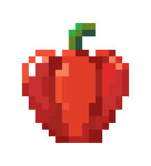 Obraz premium Paprika or bell pepper, pixelated 8 bit design