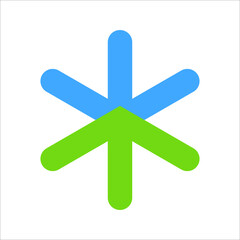 Obraz premium Gree and Blue Company Logo 