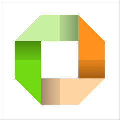 Obraz premium Green and Orange Flat Company Logo