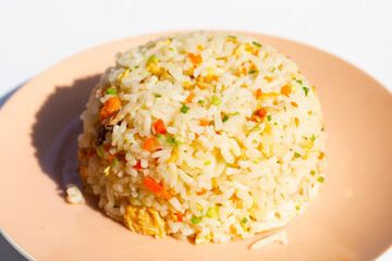 Crab fried rice on plate