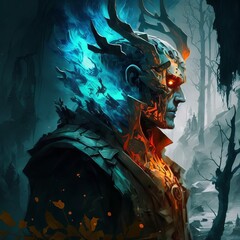 scary halloween background Generative AI