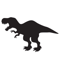 Tyrannosaurus black silhouette vector cartoon illustration