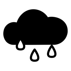 drizzling weather glyph icon