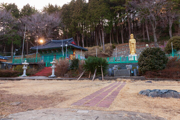 Janggunam Buddhist temple with golden Buddha statue, Busan