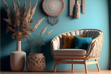 Boho Style Interior Design living room
