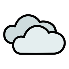 clouds filled line icon