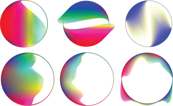 Vector Illustration .Fluid gradient. Circle Logo . Colorful frame template .Design element . Abstract liquid shape .