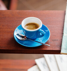 cup of espresso on table