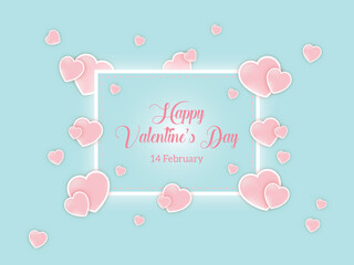Minimal style valentine's day background with love hearts design.