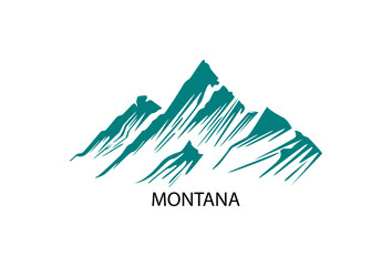The Montana Vector Logo Template. Blue Mountains logo illustration.