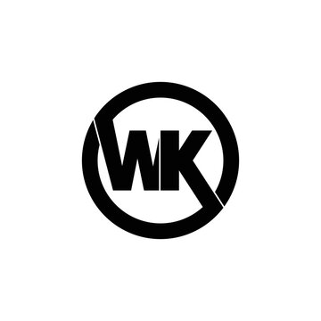 Letter WK circle logo design vector