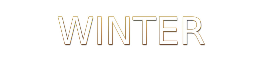 winter golden typography banner on transparent background