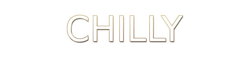 chilly golden typography banner on transparent background