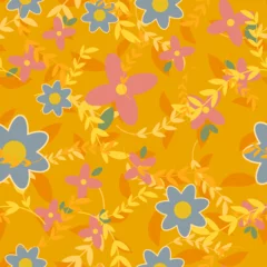 Foto auf Acrylglas Flower Floral Colorful Country Style Seamless Pattern for Textile. © tatevrika