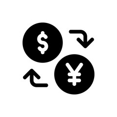 currency exchange glyph icon