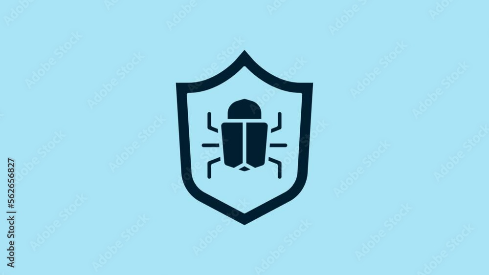 Aufkleber blue system bug concept icon isolated on blue background. code bug concept. bug in the system. bug s