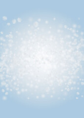 Vector Magical Glowing Background with Silver and Purple Falling Hexagon on Blue. Falling Snow. Glittery Confetti Frame. Christmas and New Year Design. Winter Sky with Bokeh Snowfall.