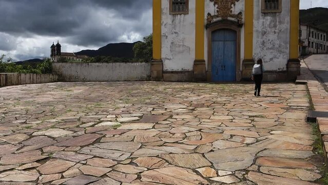 Ouro Preto, Minas Gerais, Brazil. Nossa Senhora das Merces and Sao Francisco de Paula ancient churches, exterior view