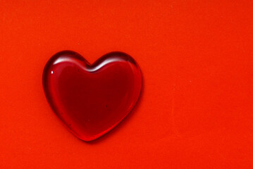 Red Valentine heart, top view