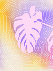 Fototapeta premium Seamless beautiful exotic Monstera leaf/ tropical foliage line art/ illustration