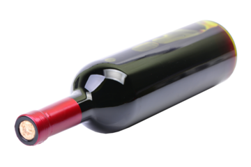 Red wine bottle isolated