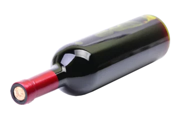 Wandcirkels aluminium Red wine bottle isolated © valeriy555