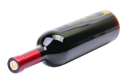 Red wine bottle isolated