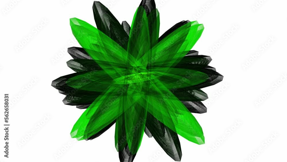 Poster abstract digital animation of evolving atom flower. artificial intelligence concept of computer gene