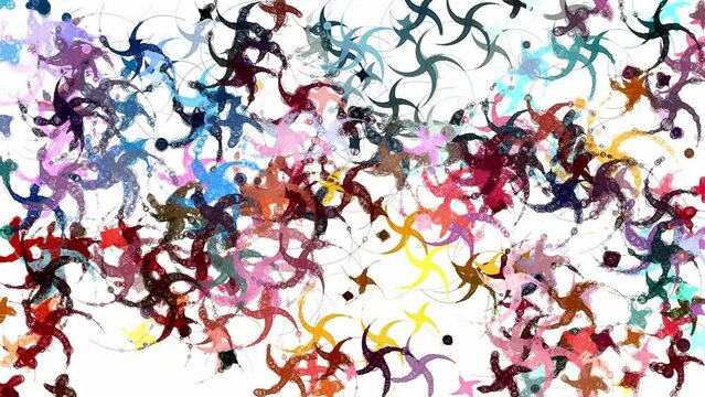 Abstract digital animation of starfish swirl. Artificial intelligence concept of computer generated geometric shapes